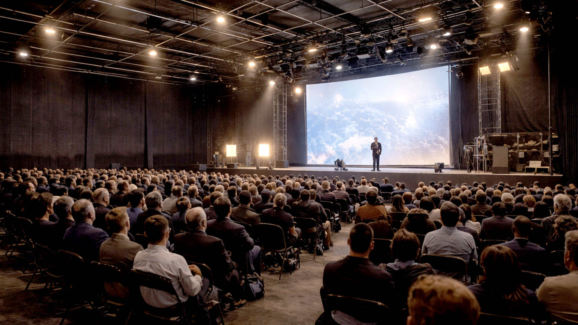 Large conference event inside AKS Event Center in Burbank