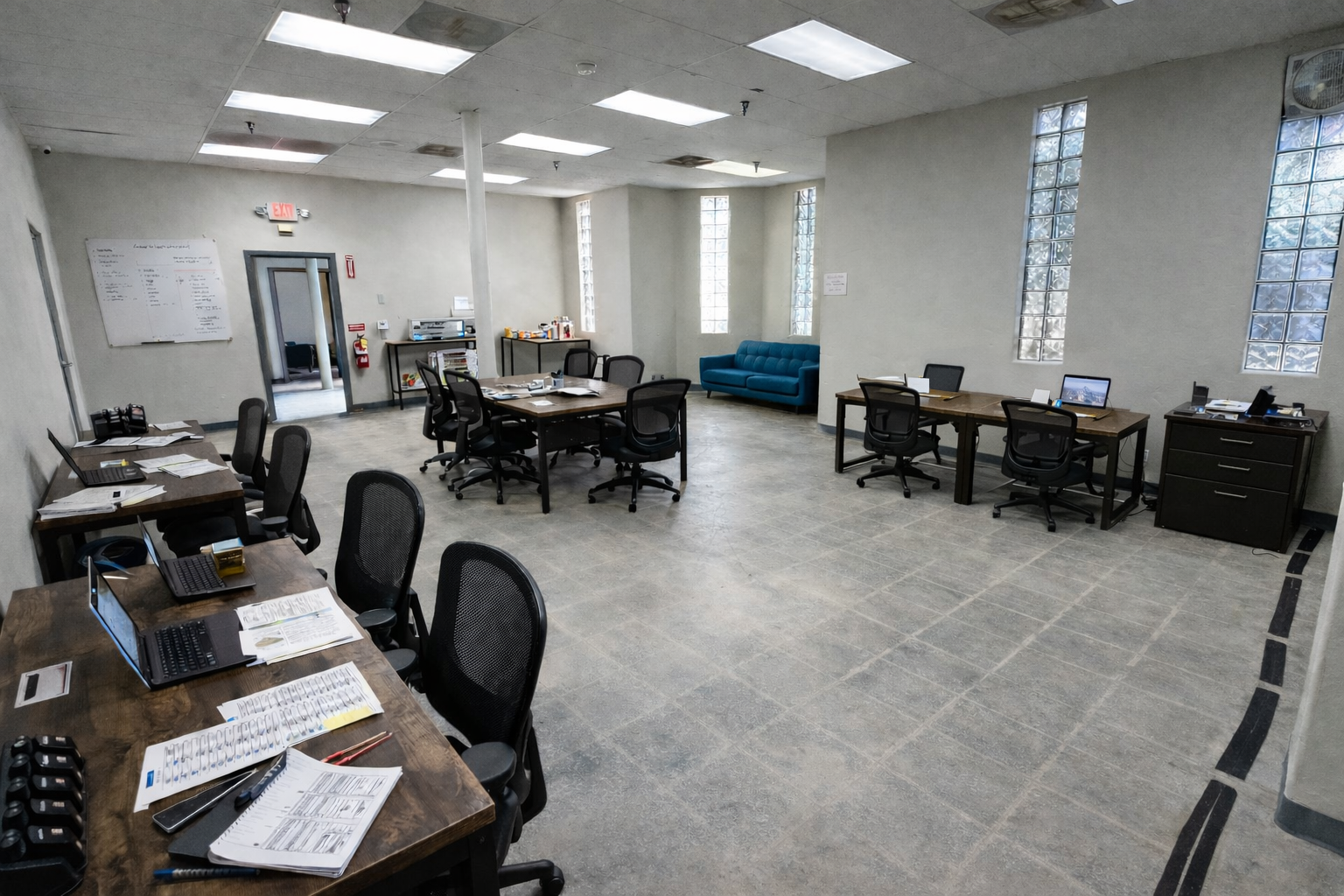 Bullpen - Centralized workspace for coordinators and production teams. An open layout keeps departments connected and organized.